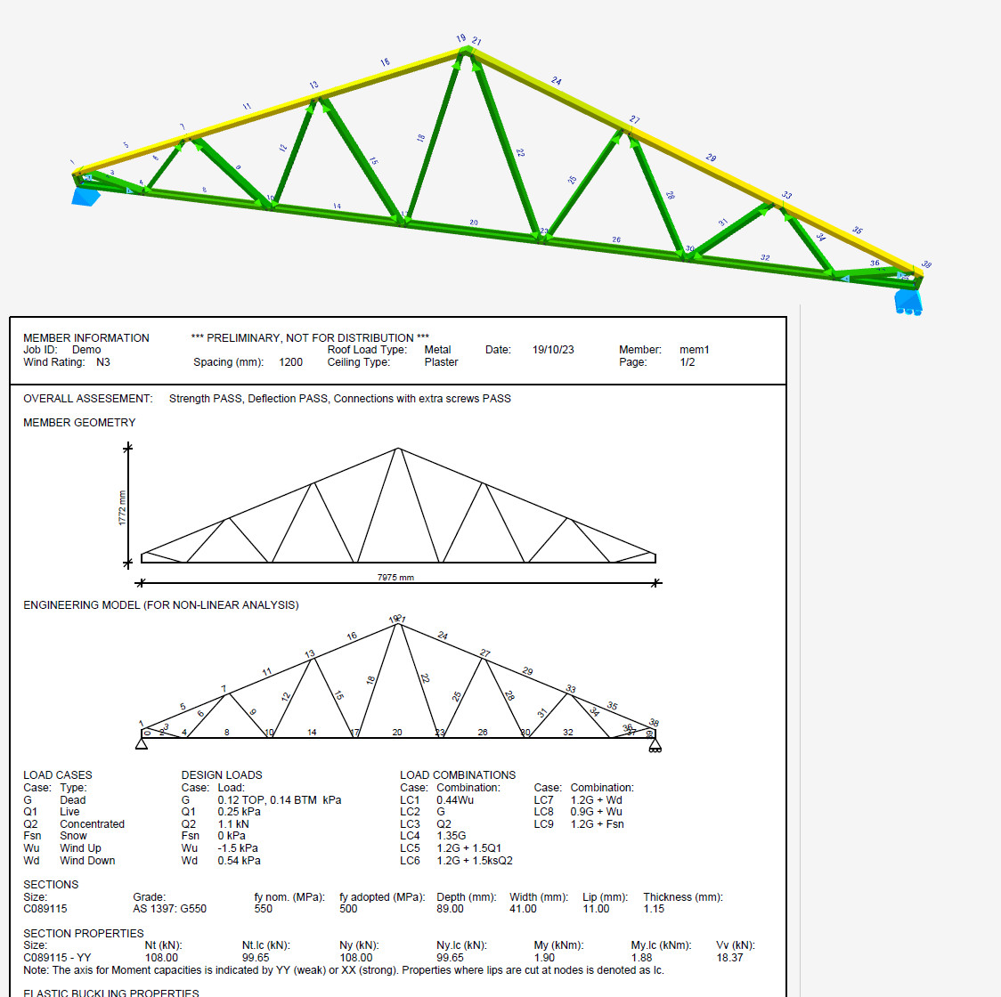 Light Gauge Truss Calculations